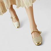 Rosalind Mercer | Green Crystal Heel Mary Jane Low Heels