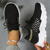 Nadia Holmgren | Beige Mesh Platform Sneakers with Orthopedic Support