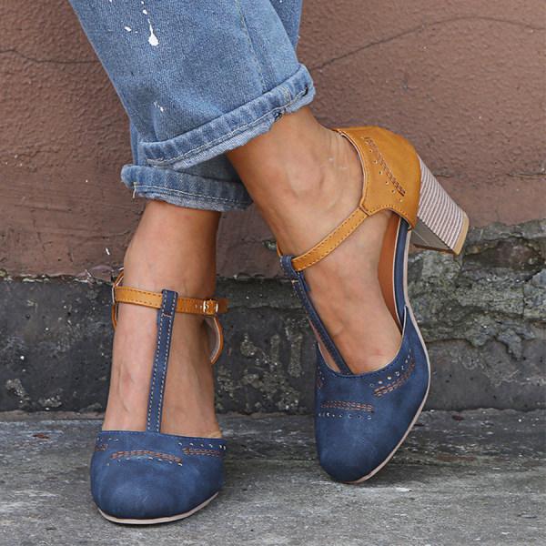 Catalina Vossberg | Two-Tone Orthopedic Block Heel Pumps
