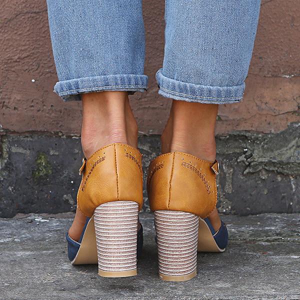 Catalina Vossberg | Two-Tone Orthopedic Block Heel Pumps
