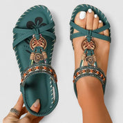 Ingeborg Halvorsdóttir | Red Boho Orthopedic Flat Sandals