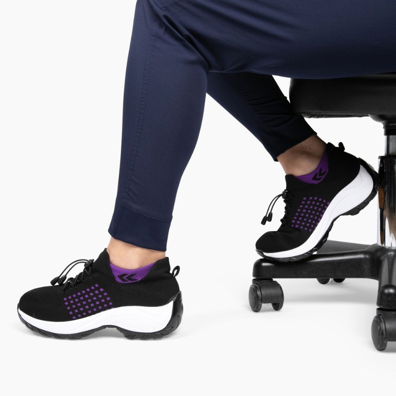 ShiftFOX™ | Women's 12-Hour Comfort Shoes for Nurses & Service Workers — Heel, Knee & Back Pain Relief (Purple)