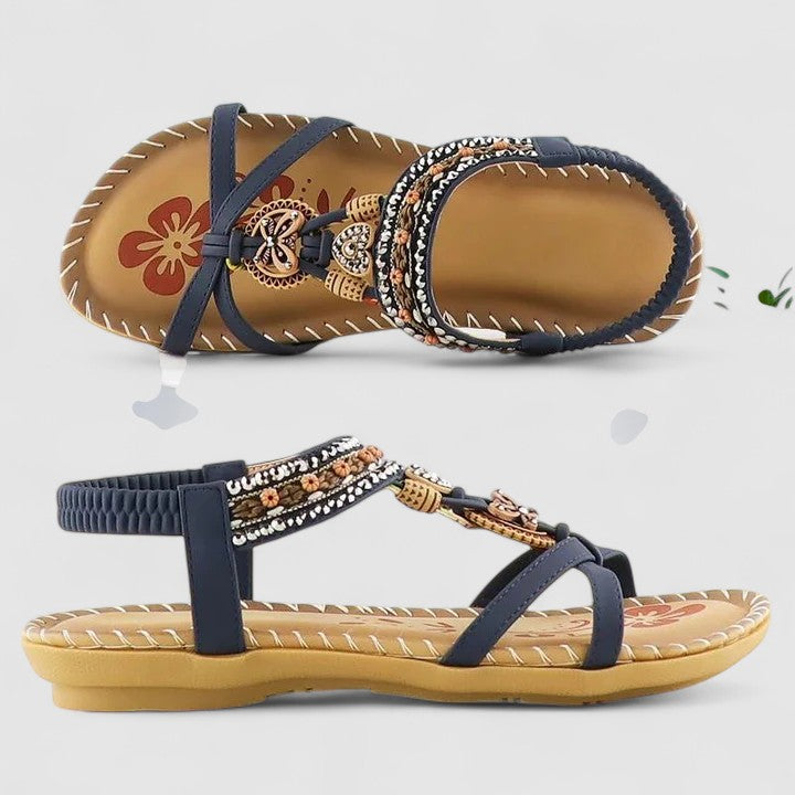 Ingeborg Halvorsdóttir | Red Boho Orthopedic Flat Sandals
