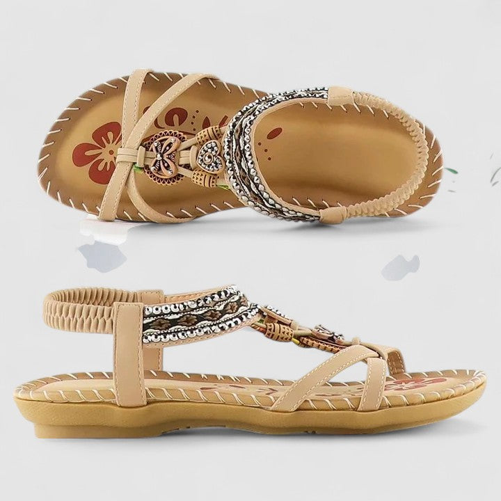 Ingeborg Halvorsdóttir | Red Boho Orthopedic Flat Sandals
