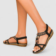 Ingeborg Halvorsdóttir | Red Boho Orthopedic Flat Sandals