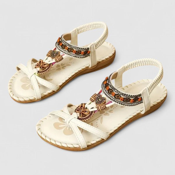 Ingeborg Halvorsdóttir | Red Boho Orthopedic Flat Sandals